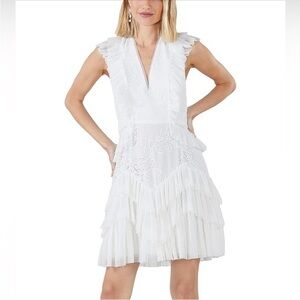 BCBGMAXAZRIA  
Womens Lace Ruffle Cocktail And Party